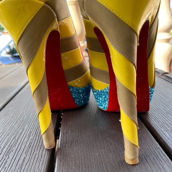 Christian Louboutin Stripe Glitter Platform heels - Picture 12 of 12